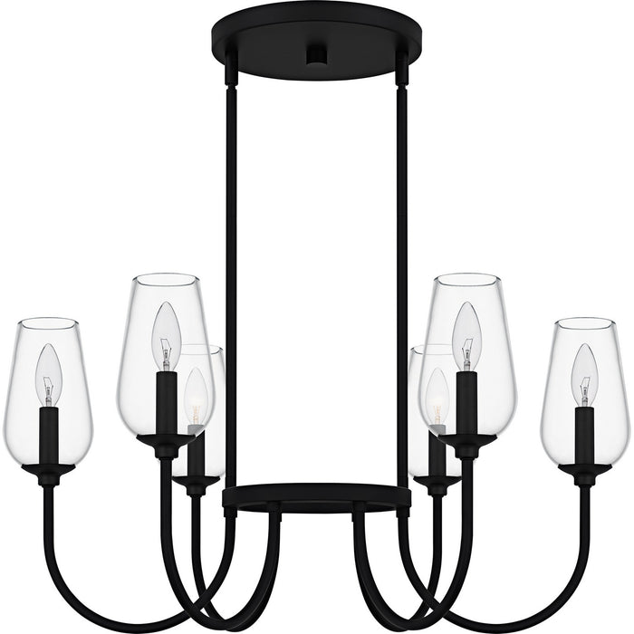 Quoizel VSC5028MBK Six Light Chandelier, Matte Black