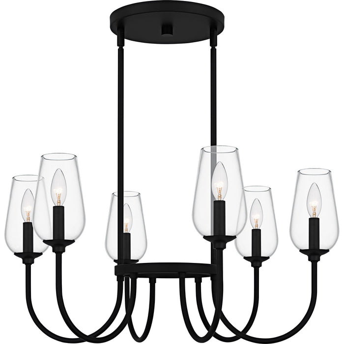 Quoizel VSC5028MBK Six Light Chandelier, Matte Black