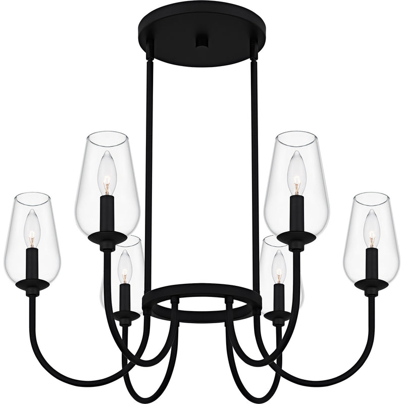 Quoizel VSC5028MBK Six Light Chandelier, Matte Black