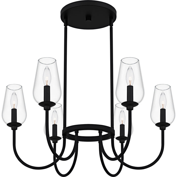Quoizel VSC5028MBK Six Light Chandelier, Matte Black