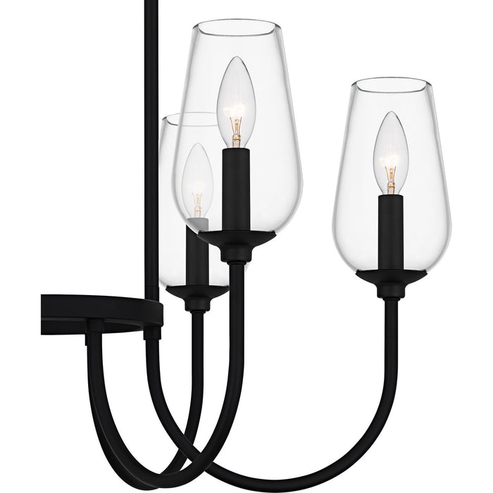 Quoizel VSC5028MBK Six Light Chandelier, Matte Black