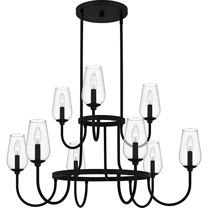 Quoizel VSC5036MBK Nine Light Chandelier, Matte Black