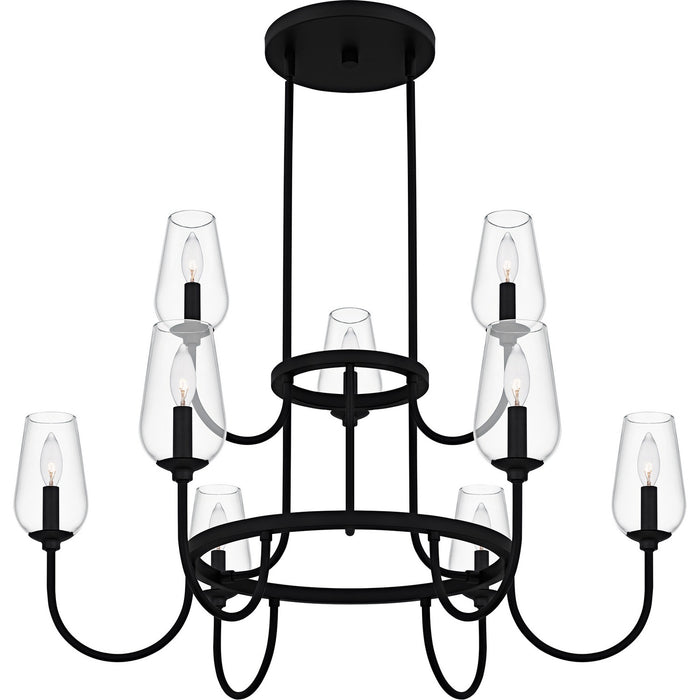Quoizel VSC5036MBK Nine Light Chandelier, Matte Black