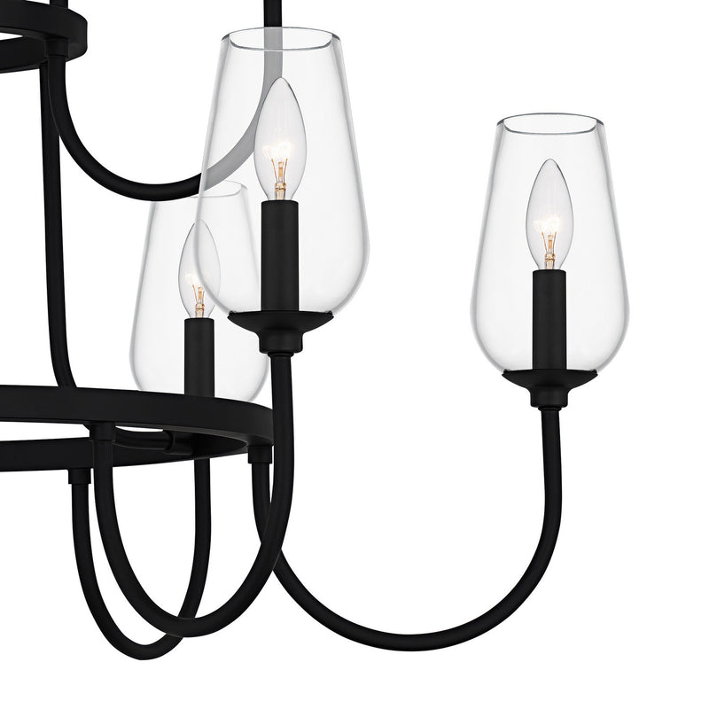 Quoizel VSC5036MBK Nine Light Chandelier, Matte Black