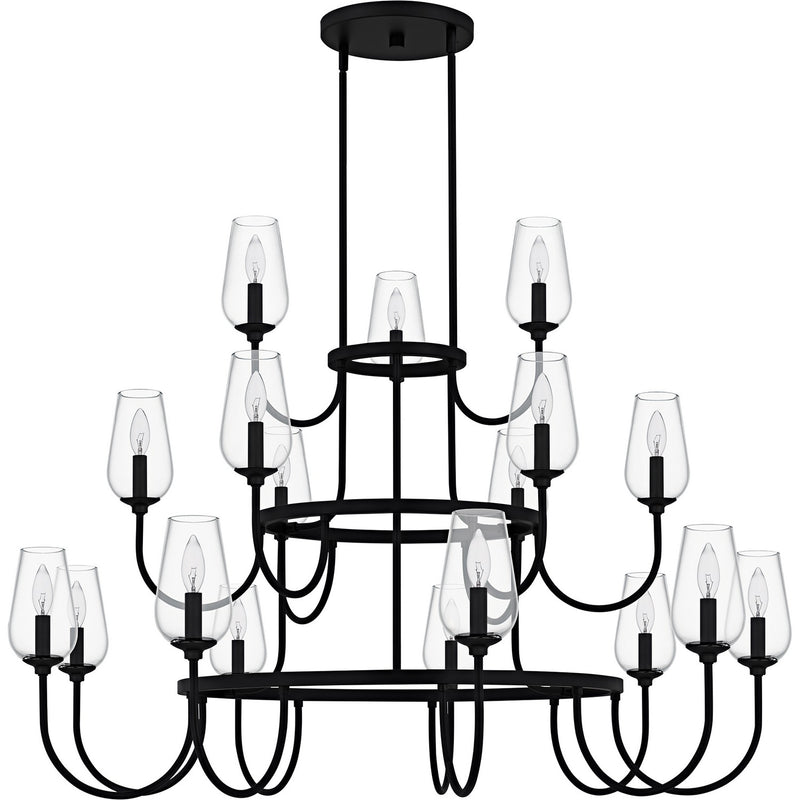 Quoizel VSC5048MBK 18 Light Chandelier, Matte Black