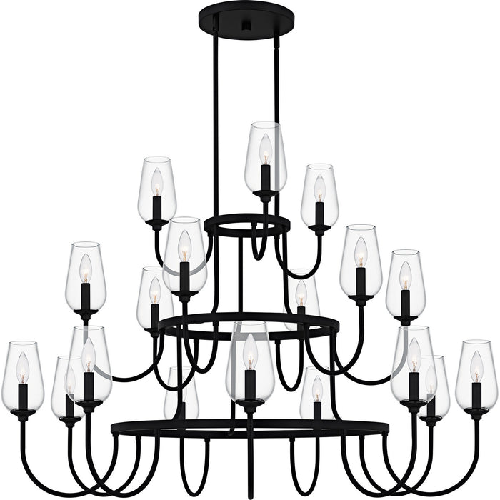 Quoizel VSC5048MBK 18 Light Chandelier, Matte Black