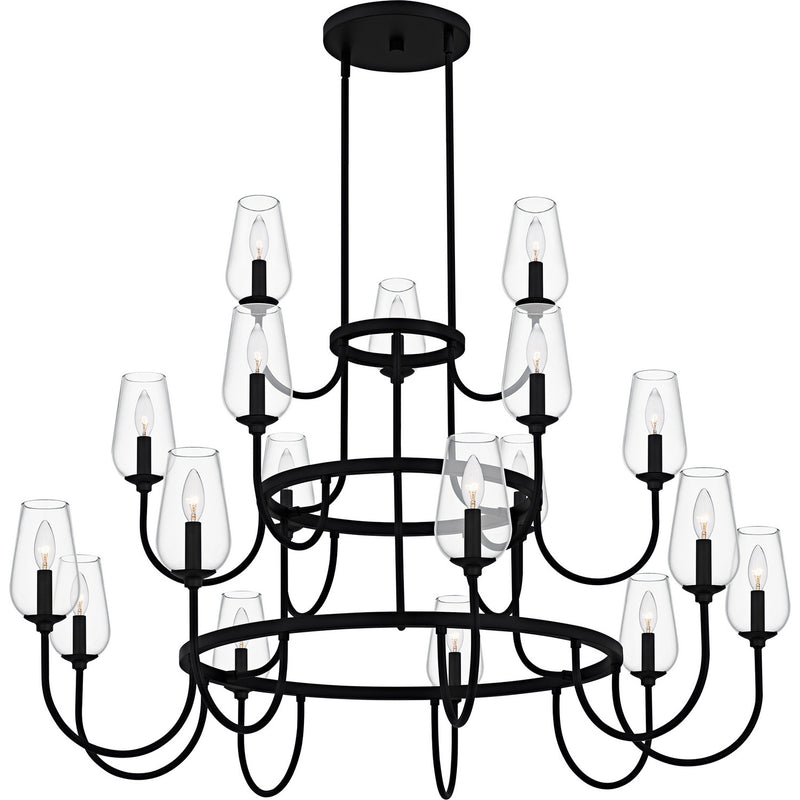 Quoizel VSC5048MBK 18 Light Chandelier, Matte Black