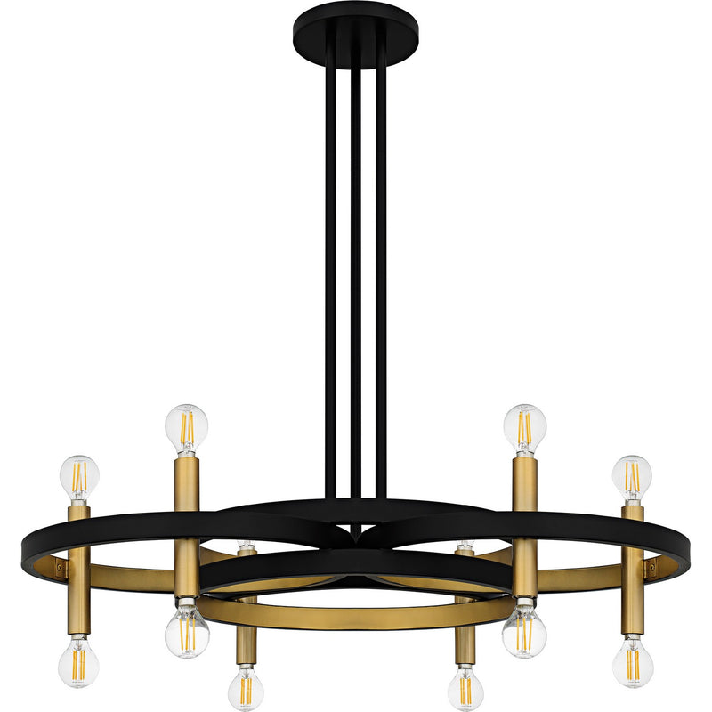 Quoizel WID5030MBK Six Light Chandelier, Matte Black