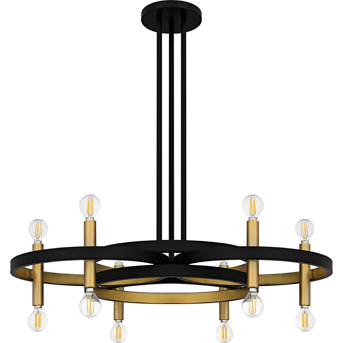 Quoizel WID5030MBK Six Light Chandelier, Matte Black