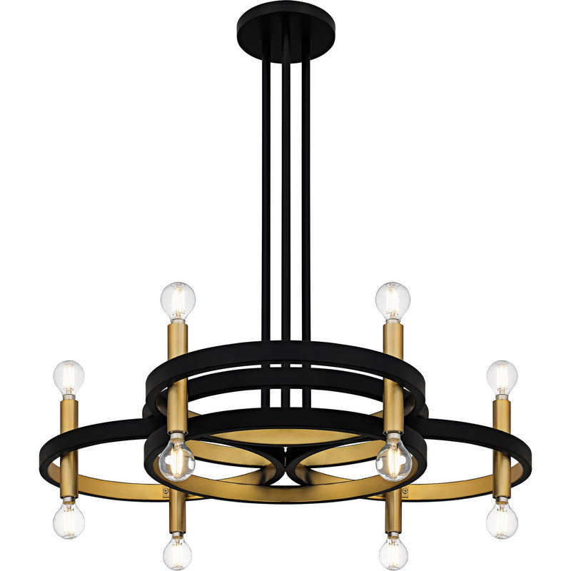 Quoizel WID5030MBK Six Light Chandelier, Matte Black