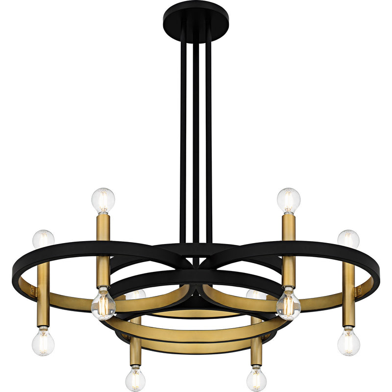 Quoizel WID5030MBK Six Light Chandelier, Matte Black