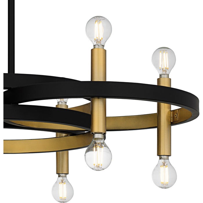 Quoizel WID5030MBK Six Light Chandelier, Matte Black