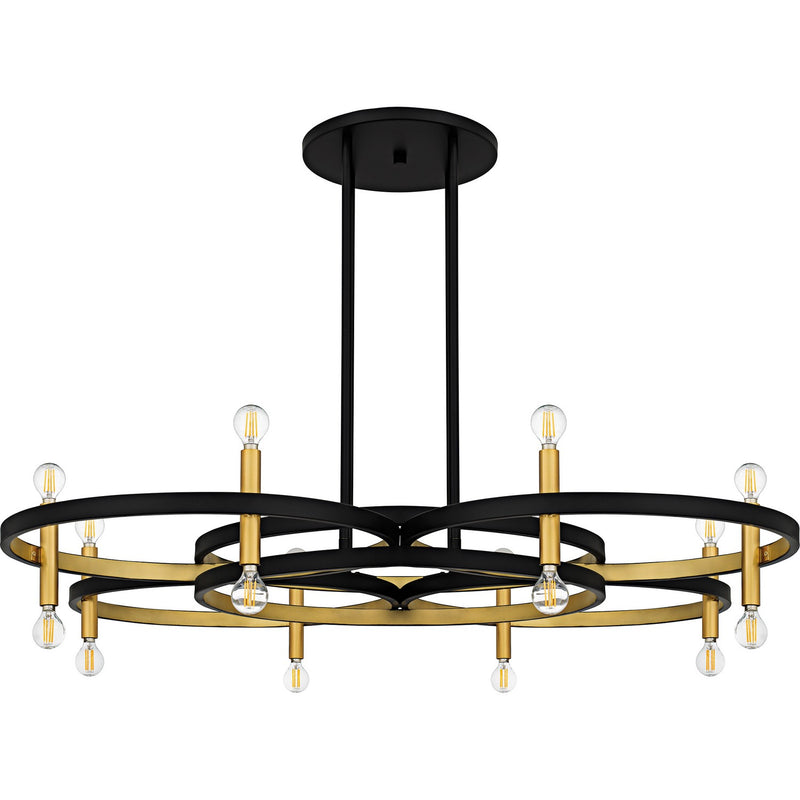 Quoizel WID5050MBK Eight Light Chandelier, Matte Black