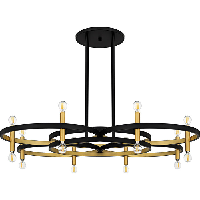 Quoizel WID5050MBK Eight Light Chandelier, Matte Black