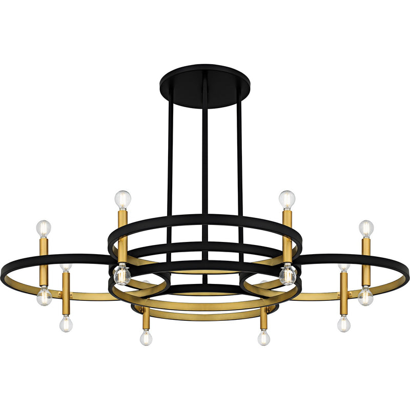 Quoizel WID5050MBK Eight Light Chandelier, Matte Black