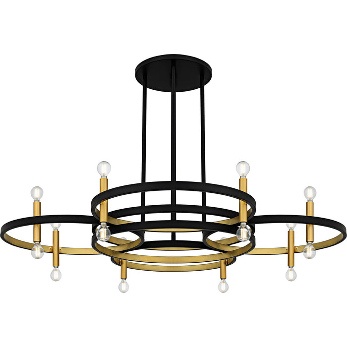 Quoizel WID5050MBK Eight Light Chandelier, Matte Black
