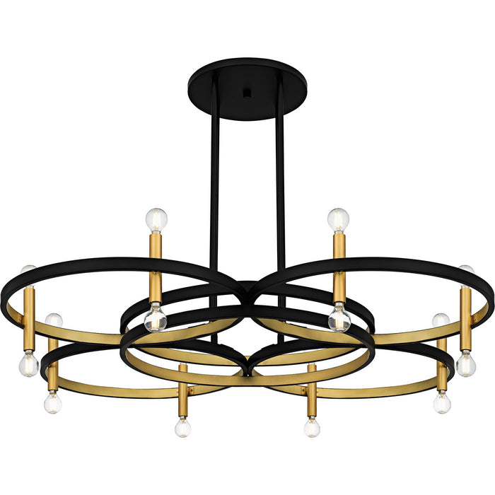 Quoizel WID5050MBK Eight Light Chandelier, Matte Black
