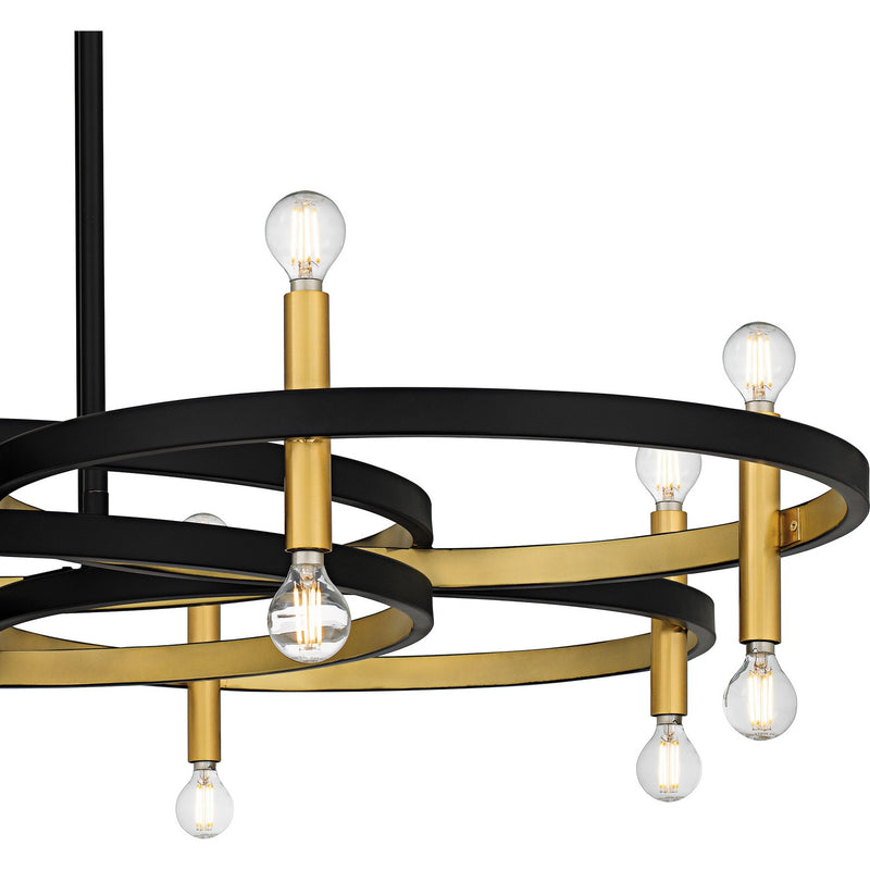 Quoizel WID5050MBK Eight Light Chandelier, Matte Black