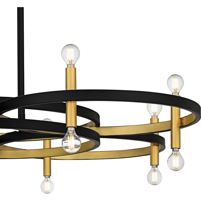 Quoizel WID5050MBK Eight Light Chandelier, Matte Black