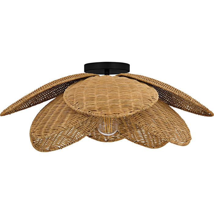 Quoizel WLL1722MBK One Light Semi-Flush Mount, Matte Black
