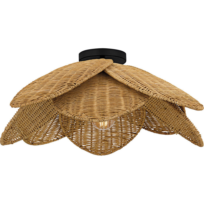 Quoizel WLL1722MBK One Light Semi-Flush Mount, Matte Black