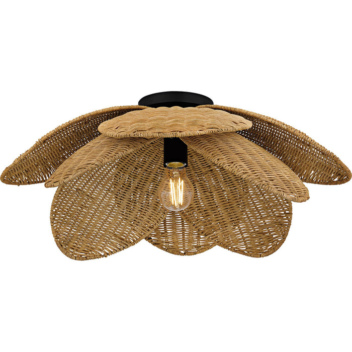 Quoizel WLL1722MBK One Light Semi-Flush Mount, Matte Black