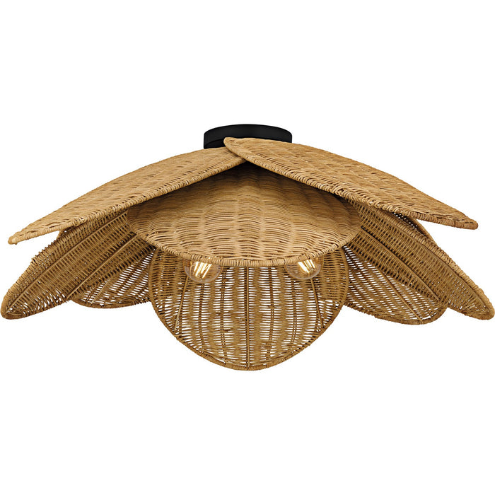 Quoizel WLL1730MBK Four Light Semi-Flush Mount, Matte Black