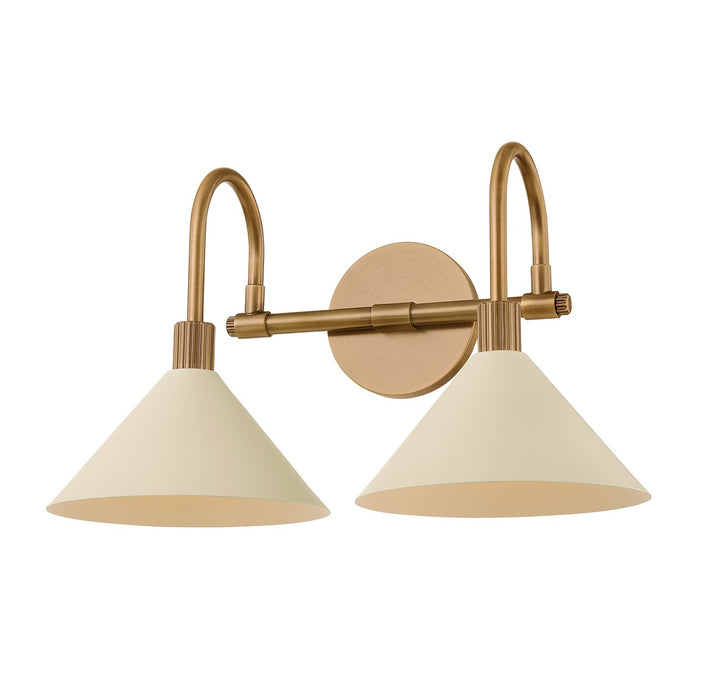 Troy Lighting B1810-PBR/SSD Two Light Bath, Patina Brass And Soft Sand