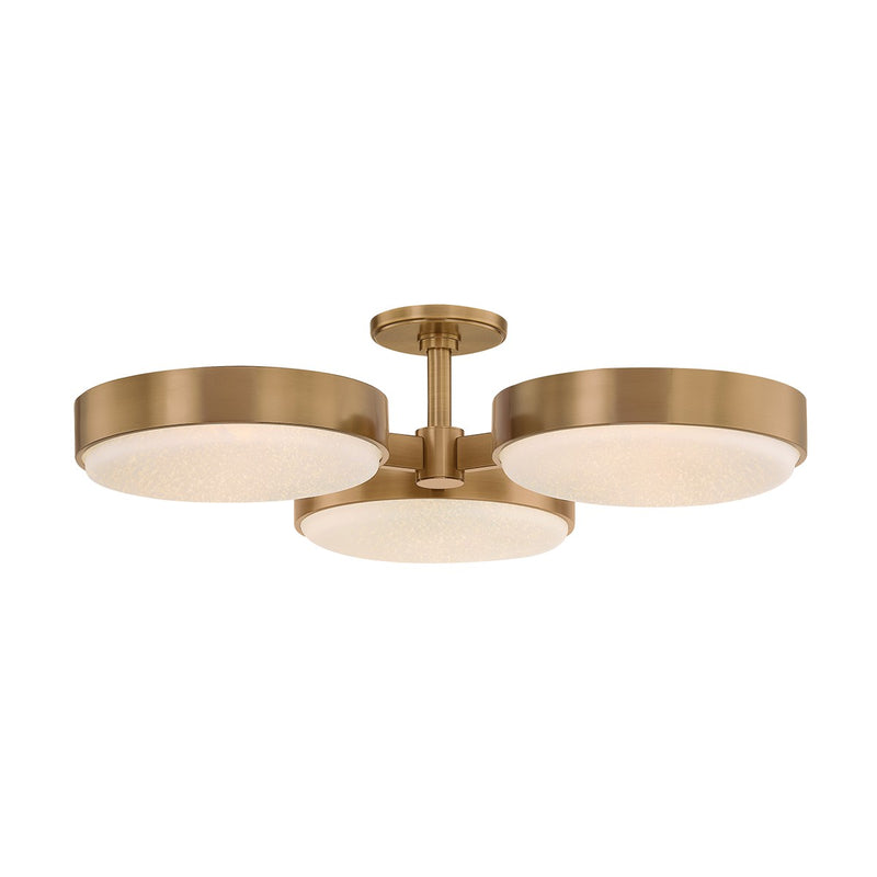 Troy Lighting C1330-PBR Three Light Semi Flush Mount, Patina Brass