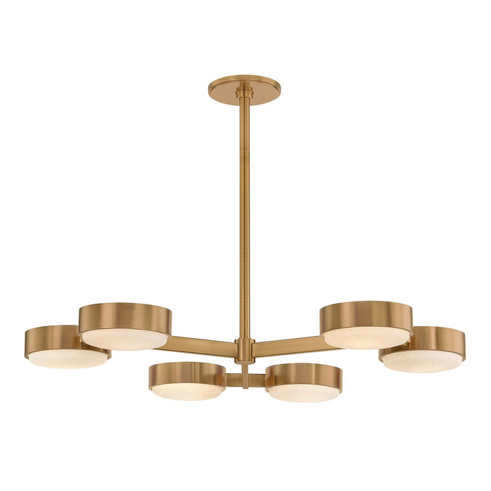 Troy Lighting C1340-PBR Six Light Semi Flush Mount, Patina Brass