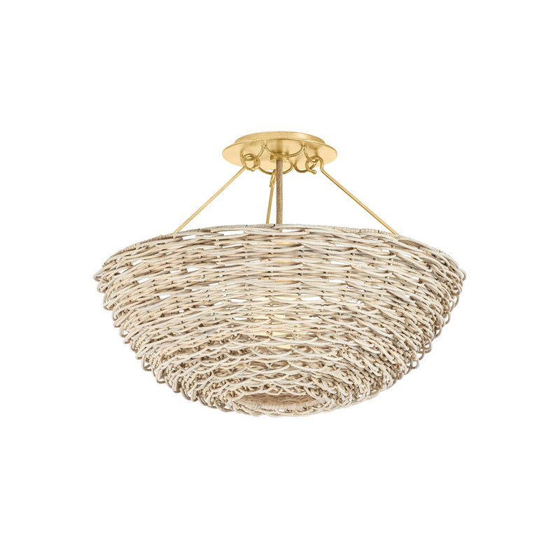 Troy Lighting C3318-VGL One Light Semi Flush Mount, Vintage Gold Leaf