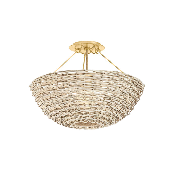 Troy Lighting C3318-VGL One Light Semi Flush Mount, Vintage Gold Leaf