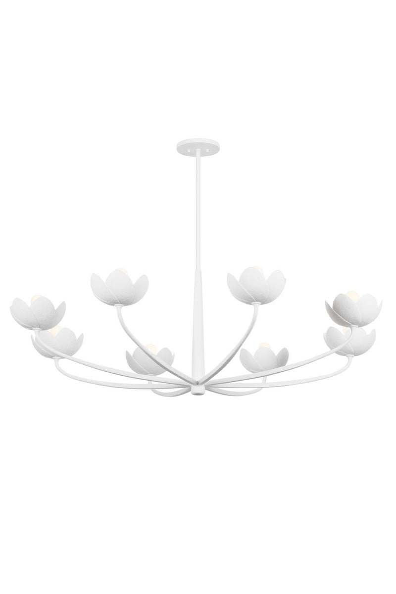 Troy Lighting F2048-GSW Eight Light Chandelier, Gesso White