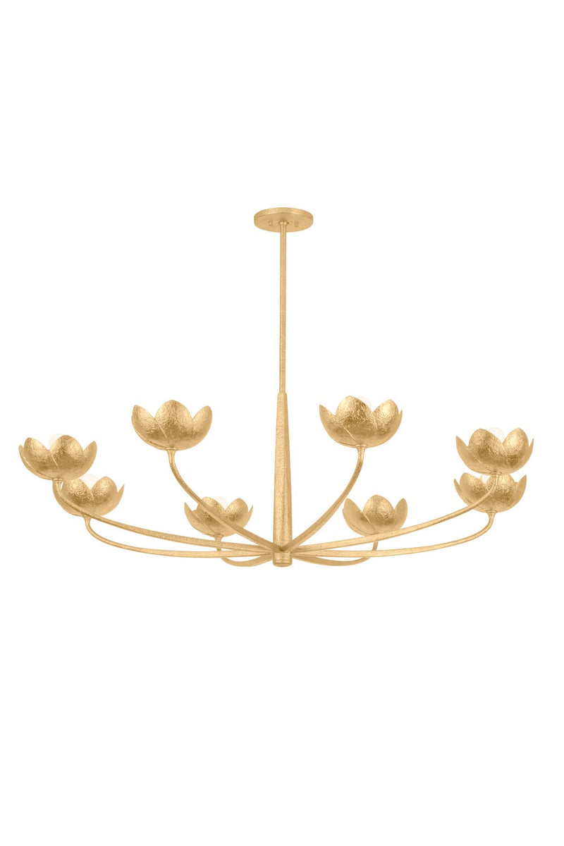 Troy Lighting F2048-VGL Eight Light Chandelier, Vintage Gold Leaf