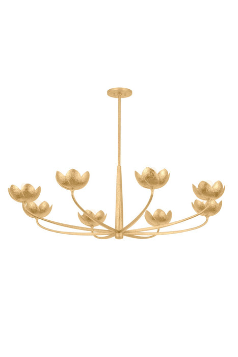 Troy Lighting F2048-VGL Eight Light Chandelier, Vintage Gold Leaf
