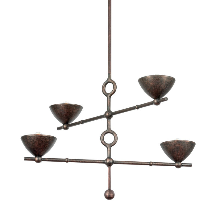 Troy Lighting F2338-BPG Four Light Chandelier, Black Patina Gold