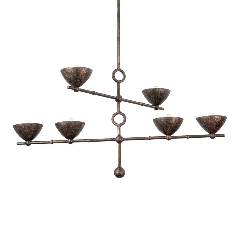 Troy Lighting F2339-BPG Six Light Chandelier, Black Patina Gold