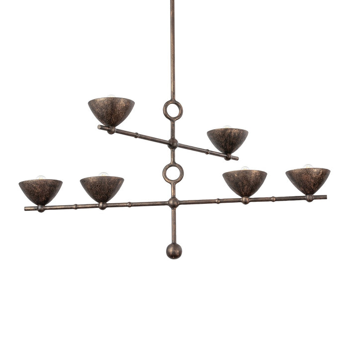 Troy Lighting F2339-BPG Six Light Chandelier, Black Patina Gold
