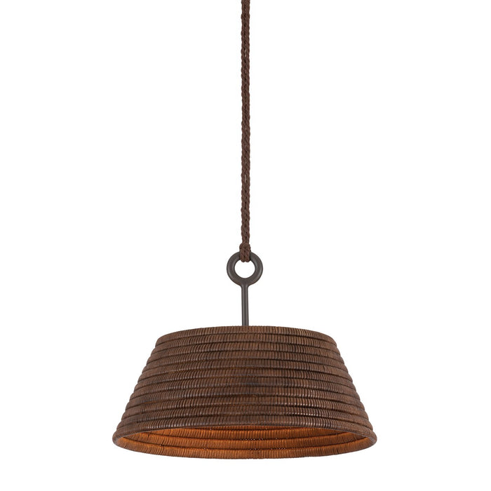 Troy Lighting F2824-TBZH One Light Pendant, Textured Bronze W/ Highlight