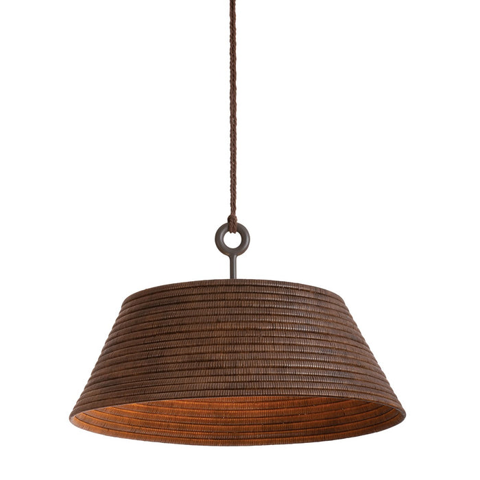 Troy Lighting F2836-TBZH One Light Pendant, Textured Bronze W/ Highlight