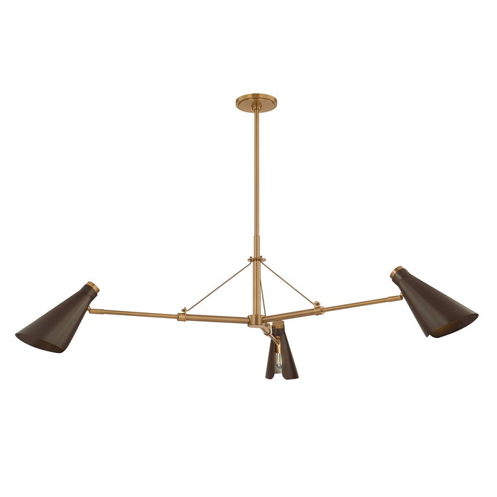 Troy Lighting F4350-PBR/BRZ Three Light Chandelier, Patina Brass/Bronze