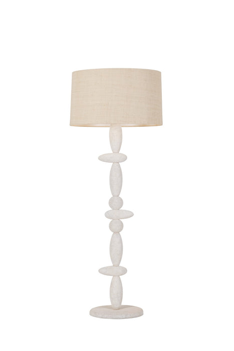 Troy Lighting PFL5564-VGL/CGL One Light Floor Lamp, Vintage Gold Leaf/Ceramic Gypsum Clay
