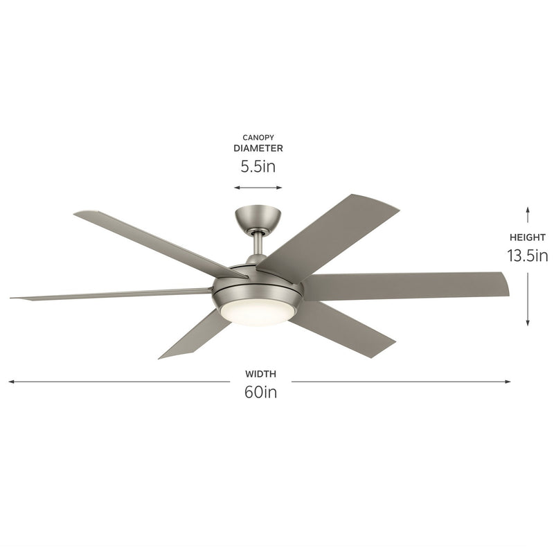 Kichler 310260NI 60" Ceiling Fan, Brushed Nickel