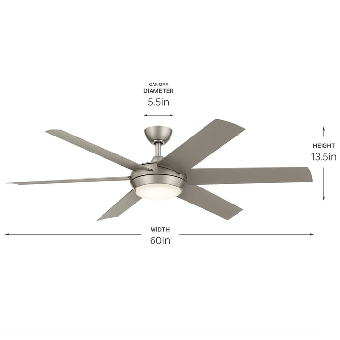 Kichler 310260NI 60" Ceiling Fan, Brushed Nickel