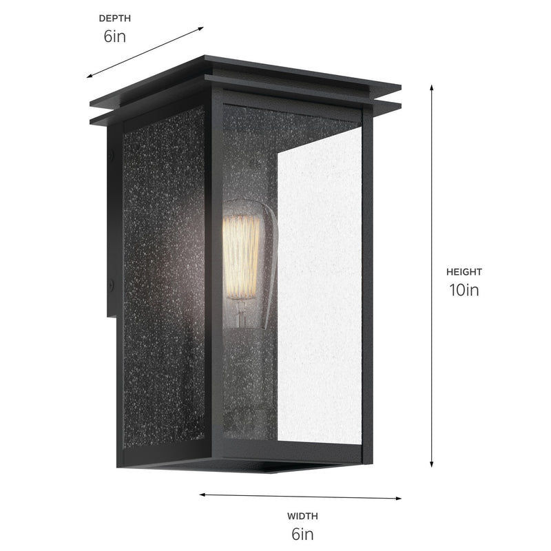 Kichler 59540BKT One Light Outdoor Wall Mount, Textured Black