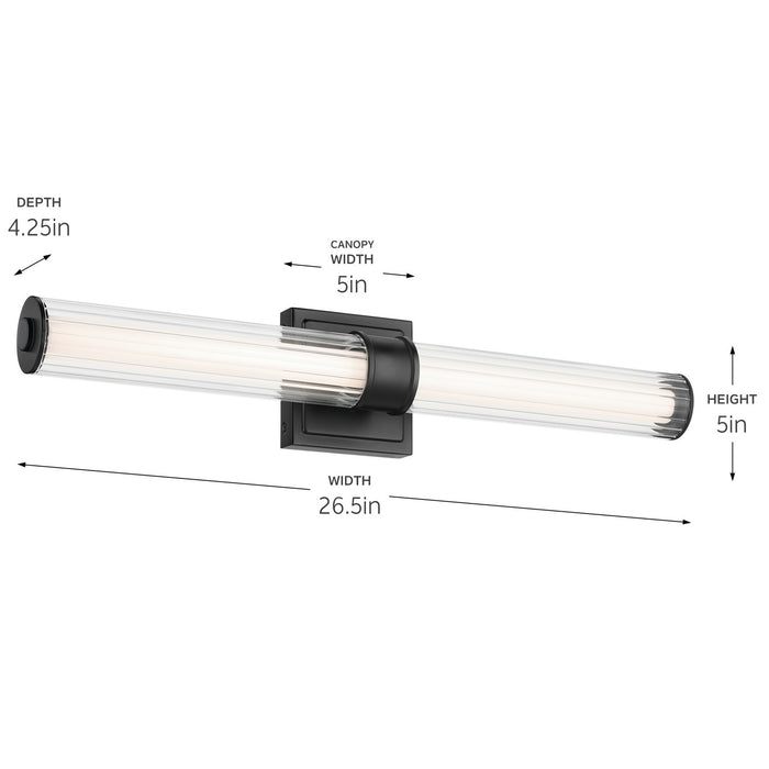 Kichler 55196BKLED LED Linear Bath, Black