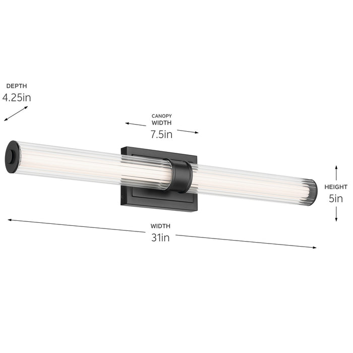 Kichler 55197BKLED LED Linear Bath, Black