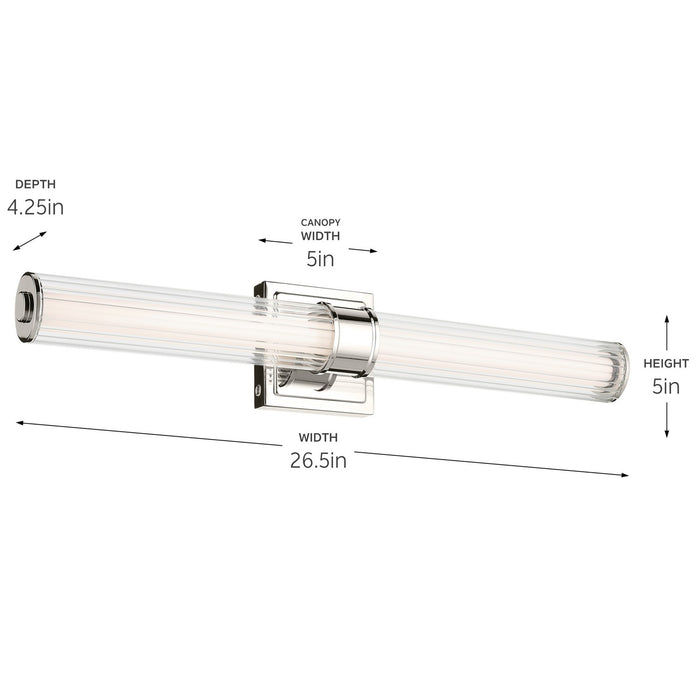 Kichler 55196PNLED LED Linear Bath, Polished Nickel
