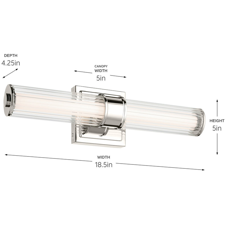 Kichler 55195PNLED LED Bath Bar, Polished Nickel