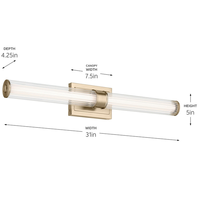 Kichler 55197CPZLED LED Linear Bath, Champagne Bronze